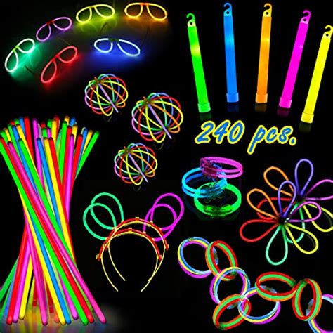 Glow Sticks Party Pack 240 Pcs That Includes 100 Pcs 8 Inch Glow