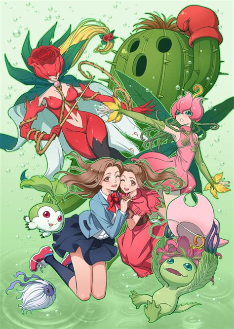 Tachikawa Mimi Palmon Lilimon Rosemon Tanemon And More Digimon And More Drawn By