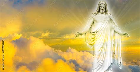 Jesus Christ In Heaven Panoramic Image Foto De Stock Adobe Stock