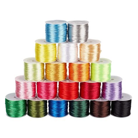 Buy Ph Pandahall 328 Yards 15mm Rattail Satin Cord Nylon String