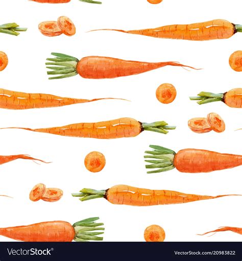 Watercolor Carrot Pattern Royalty Free Vector Image