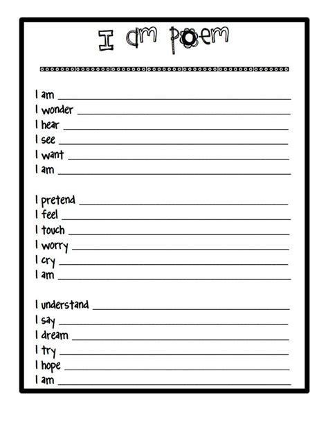 Poem Writing Template Web Poem Templates Are A Customizable And