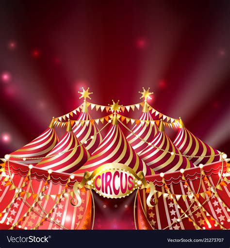red background with striped circus tent royalty free vector