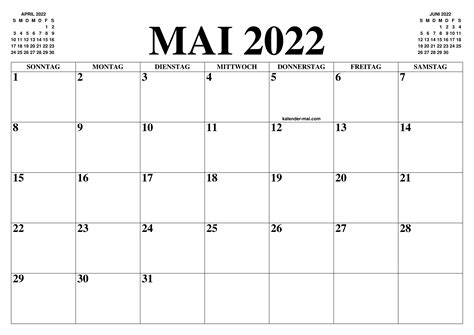 Suchen Sie Ein Kalender Mai Zum Herunterladen Und Ausdrucken Kostenlos