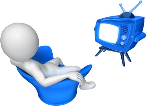 Stick Figure Watching Tv Person Watching Tv Clipart Png Download