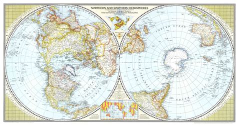 Northern And Southern Hemispheres 1943 Map