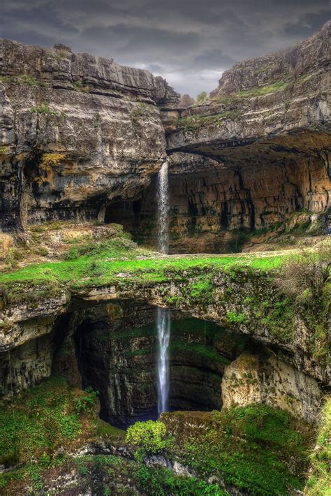 Baatara Gorge Waterfall Tannourine Lebanon Waterfall Places To