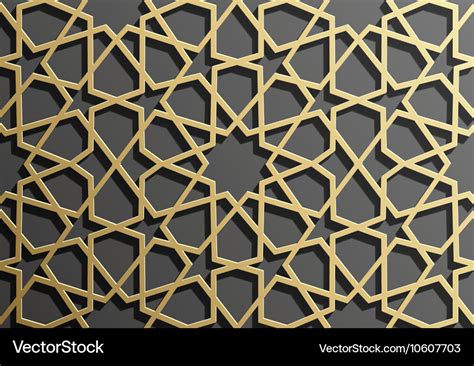 Seamless Islamic Pattern 3d Traditional Arabic Vector Image