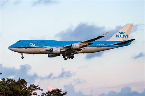 Klm Royal Dutch Airlines Boeing Ph Bfn Passenger Plane Arrival And Landing At Amsterdam