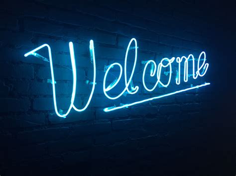 Welcome Neon Lettering Sign On Behance