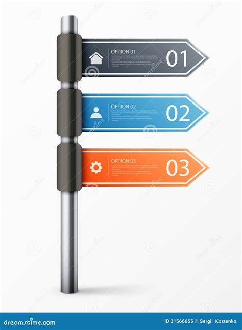 Modern Road Sign Design Template For Infographics Stock Vector
