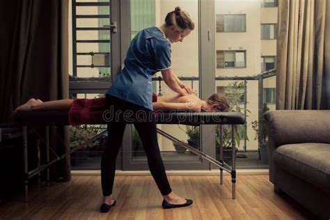 massage therapist treating patient at home stock image image of healthy person 42167863