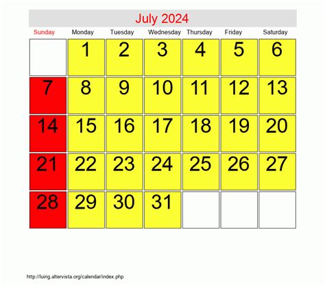 July 2024 Roman Catholic Saints Calendar