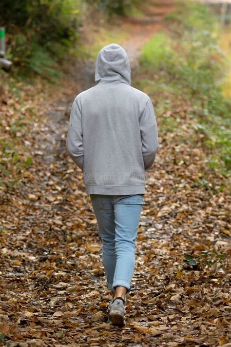 Teenage Boy Walking Alone On An Atumn Day Stock Image Image Of Male