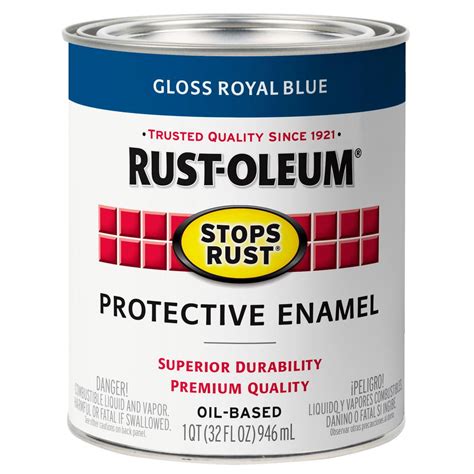 Rust Oleum Stops Rust 1 Qt Low Voc Protective Enamel Gloss Royal Blue