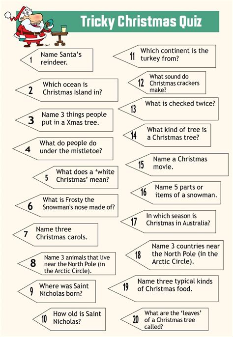 Adult Christmas Trivia Worksheets Christmas Trivia Fun Christmas