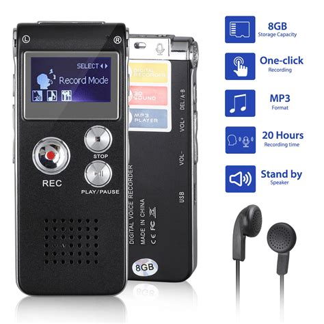 Tsv Digital Voice Recorder 8gb Memory Pocket Size Hd Audio