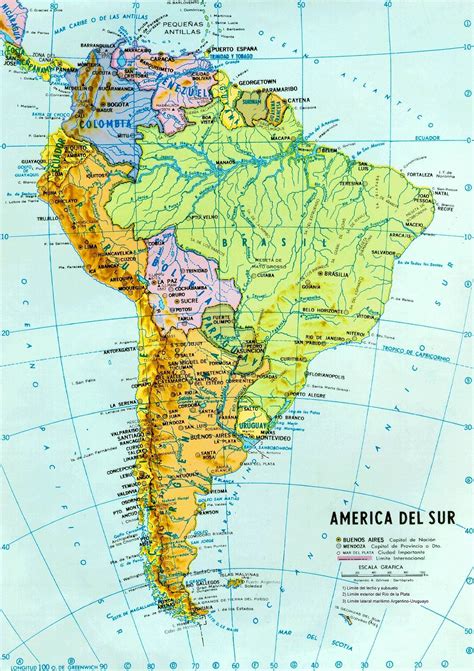 Mapa Político y hidrográfico de América del Sur Tamaño completo Gifex