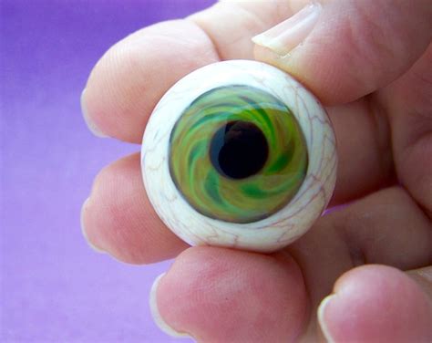 Lampwork Glass Eyeball Marble With Beautiful Swirled Green Etsy