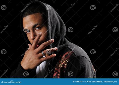 African American Man With Hood Stock Photo Image Of Head American