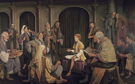 Jesús Enseña A Los Ancianos En El Templo