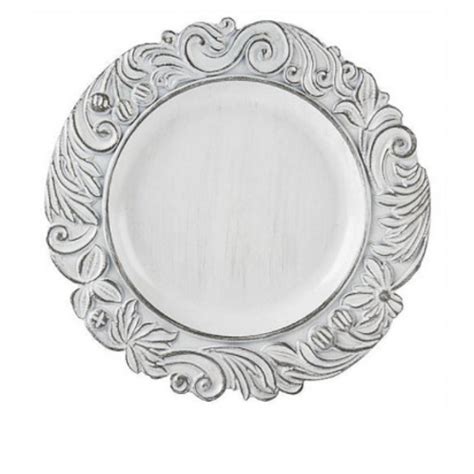 Plastic Antique White Charger Plate Mysite