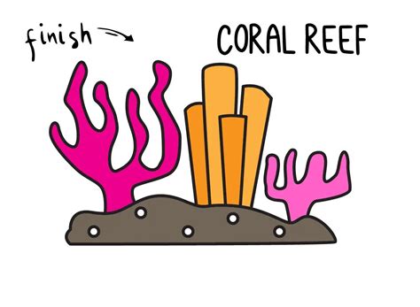 How To Draw A Coral Reef Step By Step For Kids