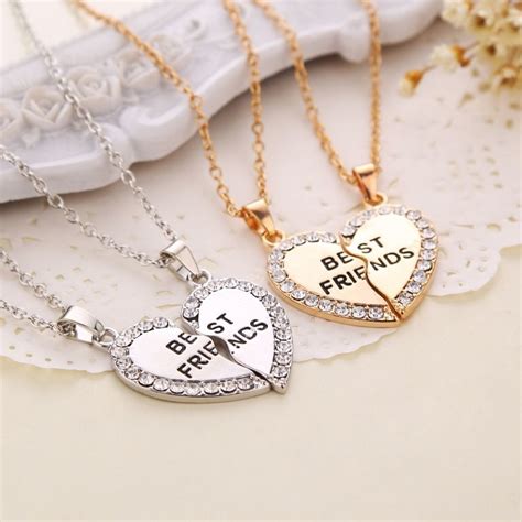 Best Friend Heart Pendant Necklace For 2 Best Friend Jewelry