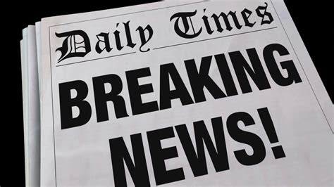 Breaking News Spinning Newspaper Headline 3 D Animation Motion