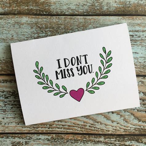 Co To Znaczy Miss You - I Dont Miss You friendship // moving away card // Silly Card // Miss y – Cheek & Pen Paper Co