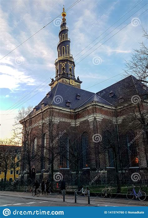 Christiansborg Church Of Our Saviour Spire And Scandinavian Houses In