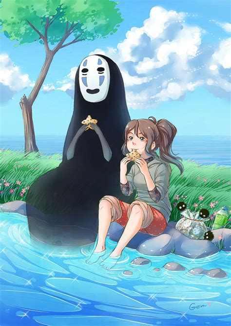 Chihiro And No Face By Mikoele Studio Ghibli Studio Ghibli Art Studio Ghibli Spirited Away