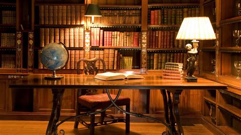 Cabinet Indoors Home Office Globe Library Studying 4k Book