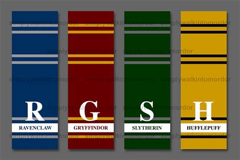 Harry Potter Hogwarts Houses Bookmarks Gryffindor Slytherin