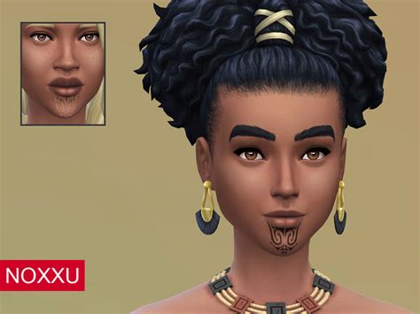The Sims Resource Tribal Chin Tattoo