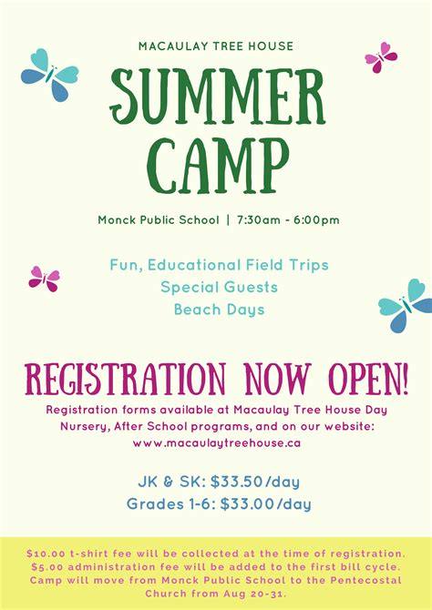 Now Open Summer Camp Registration 2018 Macaulay Tree House