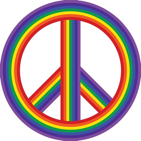 Free Clipart Of A Rainbow Peace Symbol Transparent Background Peace