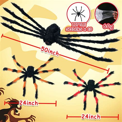 Halloween Spider Decorations Halloween Scary Giant Realistic Red Eyes