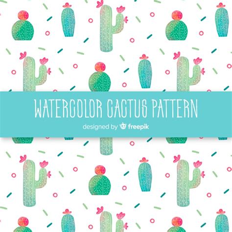 Watercolor Cactus Pattern Nohat Free For Designer