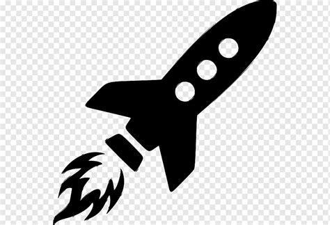 Rocket Launch Spacecraft Rocket Icon Angle Monochrome Silhouette