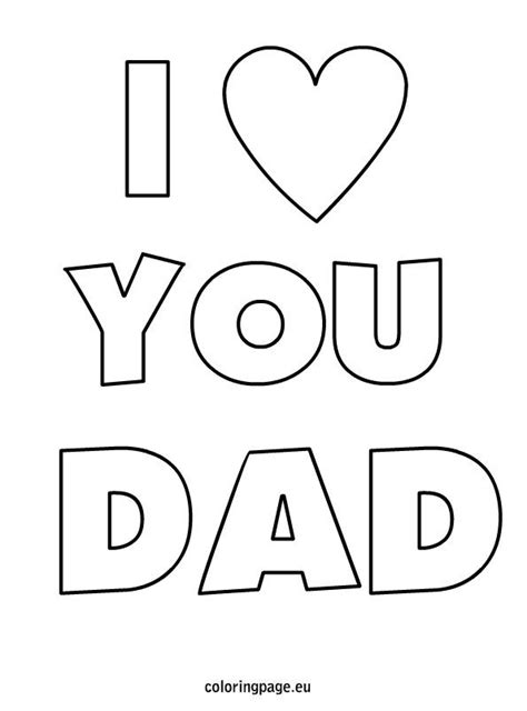 Free Printable I Love You Dad Coloring Pages