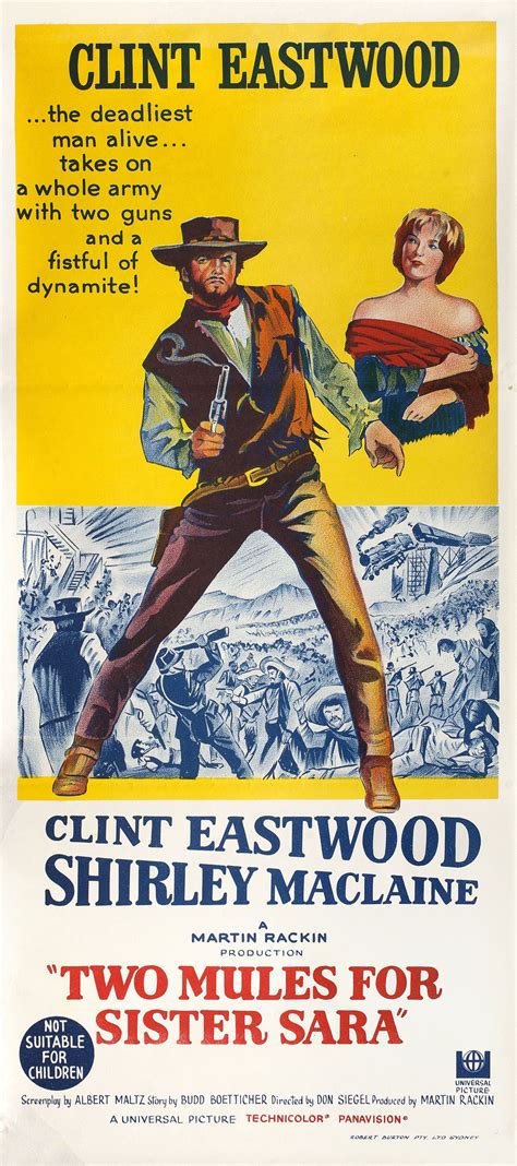Want your movie to have a professional movie poster? Two Mules for Sister Sara 1970 Australian Daybill Poster ...