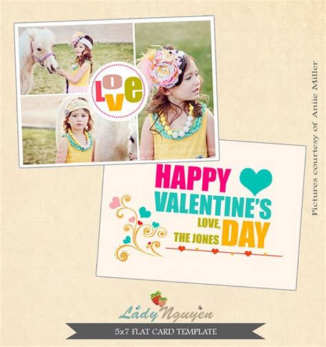 Instant Download 5x7 Valentine Photocard Photoshop By Ladynguyen Card