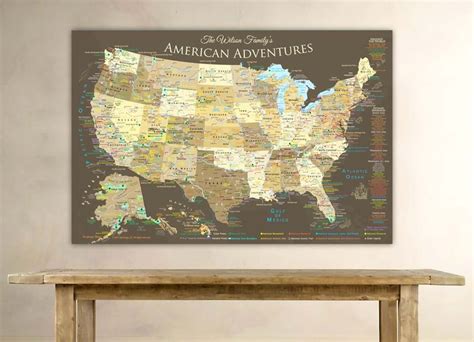 Map Of The Usa And National Park Map Rolled Poster Illustrated Usa Map