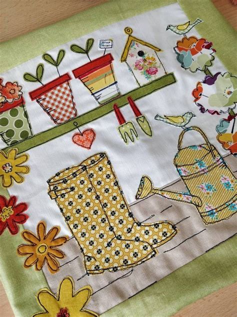 Sewing Pattern Pdf The Potting Shed Applique Cushion Cover Sew Etsy