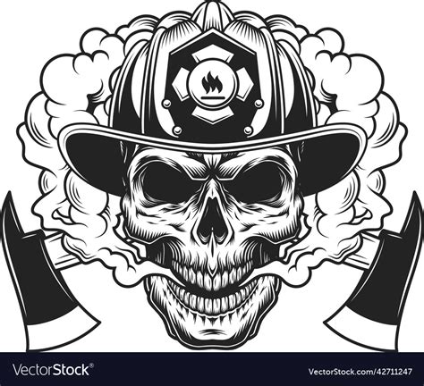 Firefighter Skull And Crossed Axes Royalty Free Vector Image