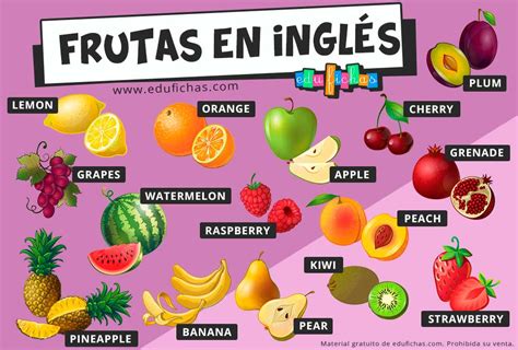 Nombres De Frutas En Ingles Con Imagenes Uno