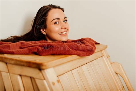 Woman Taking Steam Bath In Spa Center Stock Photo Image Of Attractive