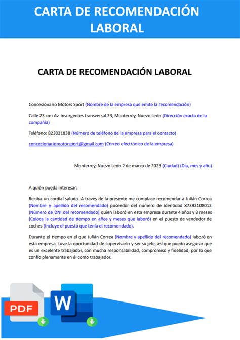 Top Imagen Modelo De Carta De Recomendacion De Empresa Abzlocal Mx