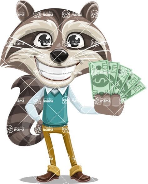 Raccoon Cartoon Vector Character 112 Illustrations